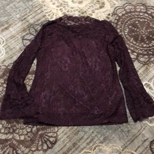 ADIVA ladies maroon lace shirt size LARGE
